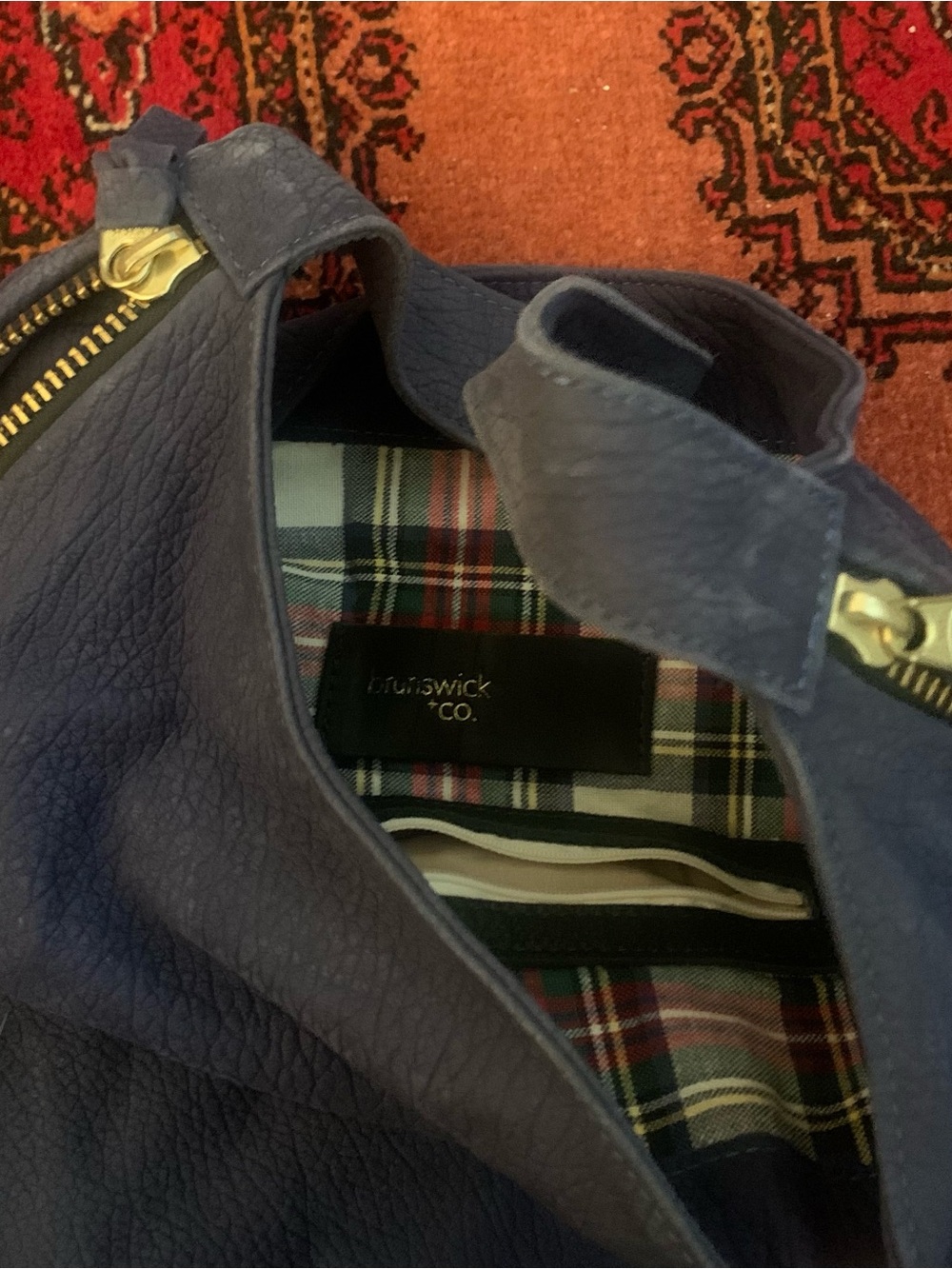 Brunswick & Co periwinkle blue suede bag - Picture 3 of 4